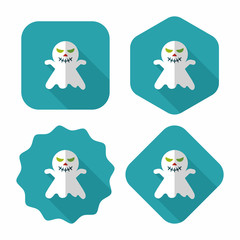 ghost flat icon with long shadow,eps10
