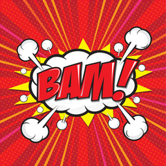 BAM! comic wording design for comic background - obrazy, fototapety, plakaty