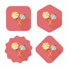 Halloween candy flat icon with long shadow,eps10