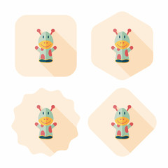 Giraffe hand puppet flat icon with long shadow,eps10