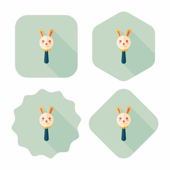 baby rattle flat icon with long shadow,eps10