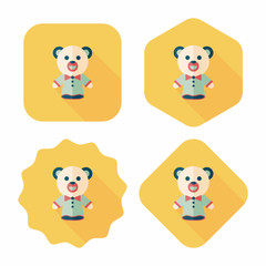 bear hand puppet flat icon with long shadow,eps10