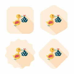 bird and baby flat icon with long shadow,eps10