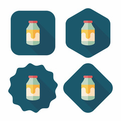 milk flat icon with long shadow,eps10
