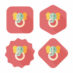 elephant toy flat icon with long shadow,eps10