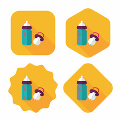 Baby bottle flat icon with long shadow,EPS 10