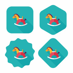 horse toy flat icon with long shadow,eps10