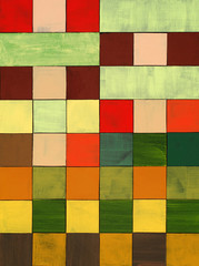 Panele Szklane Podświetlane  kolaż malowanych kwadratów