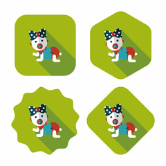 baby rattle flat icon with long shadow,eps10