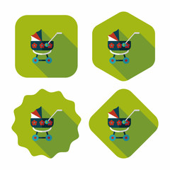 Pram flat icon with long shadow,eps10