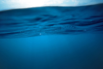 Obraz premium underwater, sea and sky split