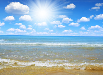 Blue sea and sunny sky
