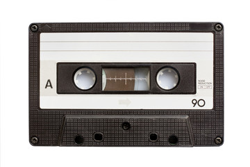 Audiio cassette tape isolated on white background