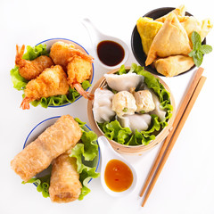 assortment of asia food