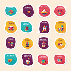 Space speech bubble flat design background set, eps10