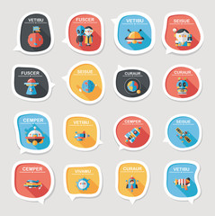 Space speech bubble flat design background set, eps10