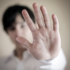 Teenager shows the Palm