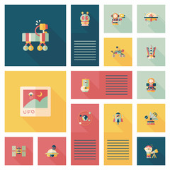 Space ui flat design background set, eps10