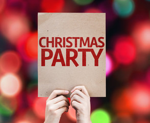Christmas Party card with colorful background