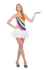 Woman isolated on the white background