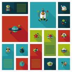 Space ui flat design background set, eps10