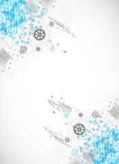 Abstract technological background with various technological ele
