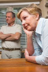 Senior couple having an argument