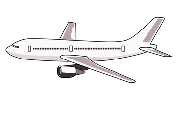 ジェット旅客機のイラスト　左向き