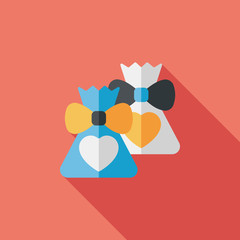 wedding gift flat icon with long shadow,eps10
