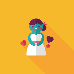 wedding bride flat icon with long shadow,eps10