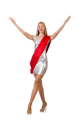 Beauty contest winner isolated on the white