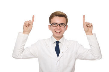 Funny doctor isolated on white