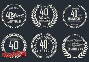 Fototapeta premium Anniversary laurel wreath design, 40 years