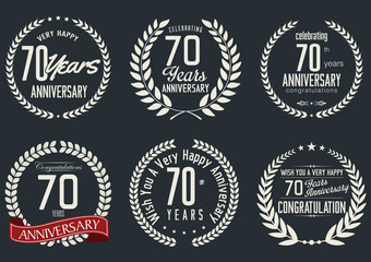 Anniversary laurel wreath design, 70 years