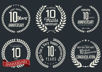 Anniversary laurel wreath design, 10 years