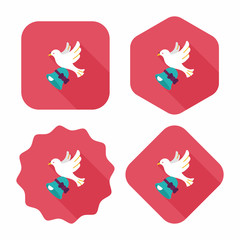 wedding bird flat icon with long shadow,eps10
