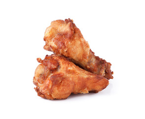 Fried chicken on white background