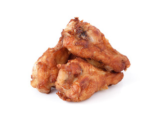 Fried chicken on white background