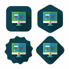 online shopping flat icon with long shadow,eps10