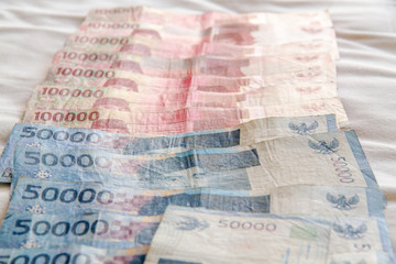 Fototapeta premium one million of indonesian rupee on white background