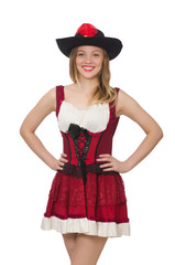 Woman pirate isolated on white