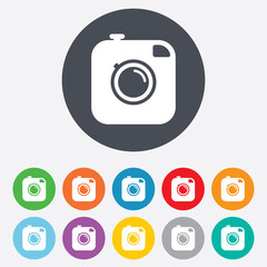 Hipster photo camera sign icon. Retro camera.