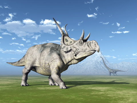 The Dinosaurs Diabloceratops and Mamenchisaurus