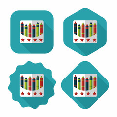 crayons flat icon with long shadow,eps10