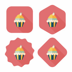 cupcake flat icon with long shadow,eps10