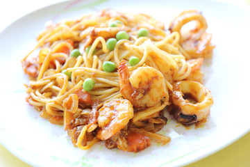 spaghetti with shrimp