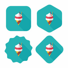 ice cream flat icon with long shadow,eps10