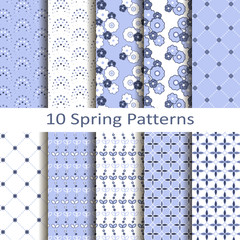 set of ten spring patterns