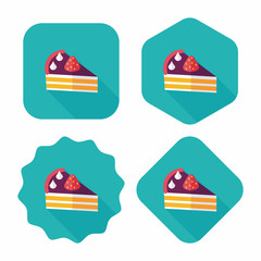 birthday cake flat icon with long shadow,eps10