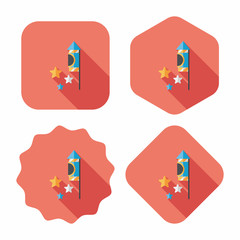 Firecracker flat icon with long shadow,eps10